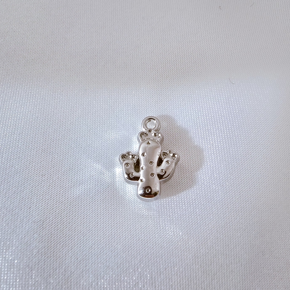 Silver‎ Tone Cactus Charm Pendant
